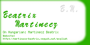 beatrix martinecz business card